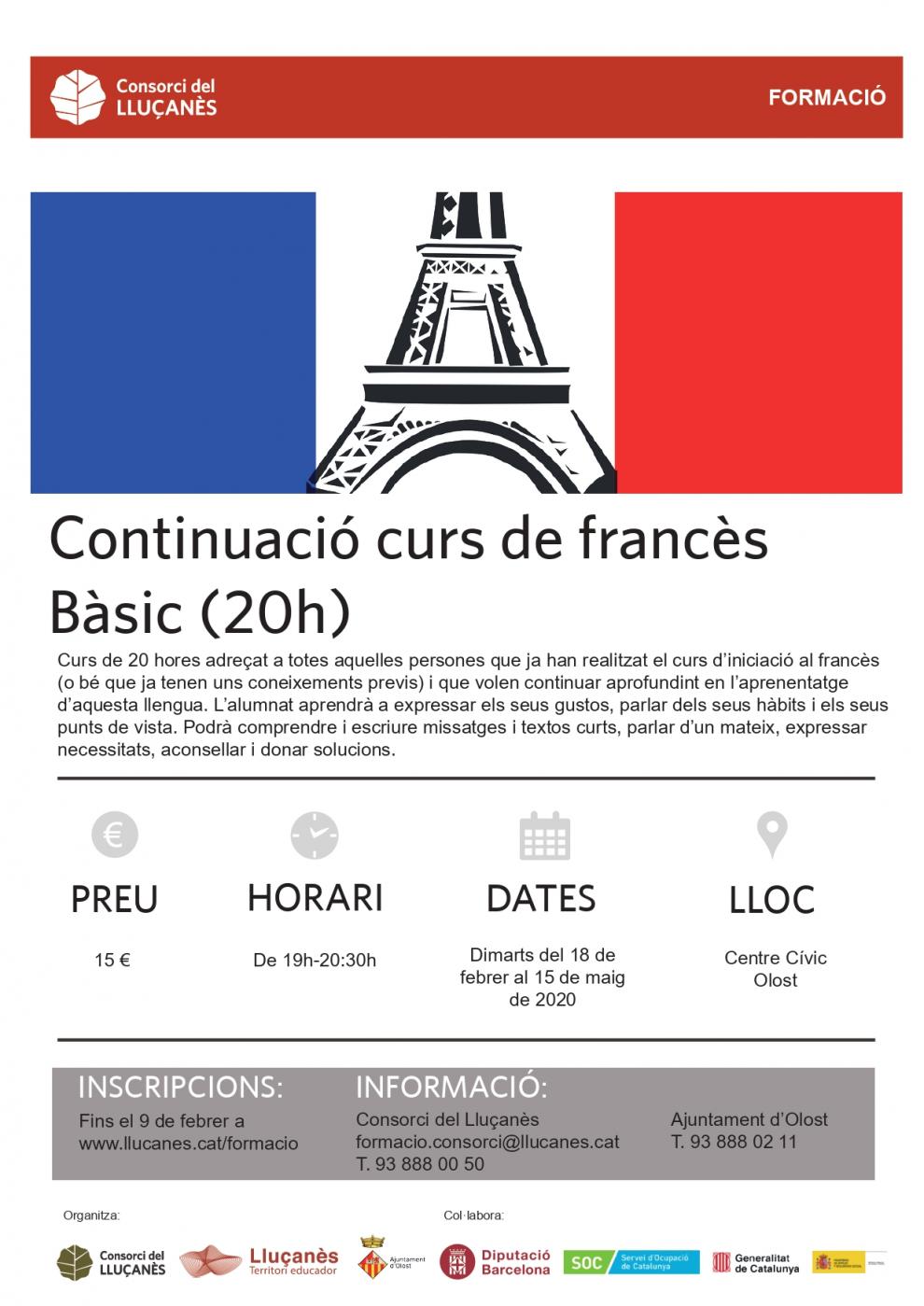 Continuació del Curs d'iniciació al francès a Olost
